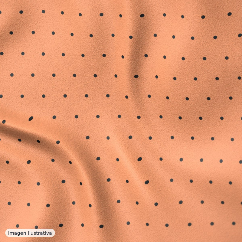 Koshibo lunares 7 mm papaya y negro — 100% poliéster