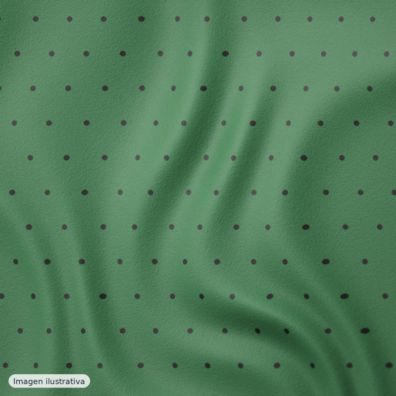 Koshibo lunares 7 mm verde y negro — 100% poliéster