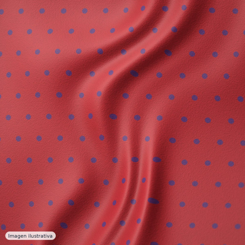 Koshibo morado flocado lunar rojo — 100% poliéster