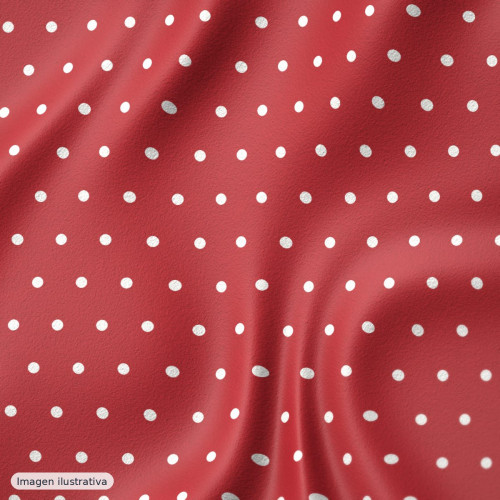 Koshibo rojo flocado lunar rojo — 100% poliéster