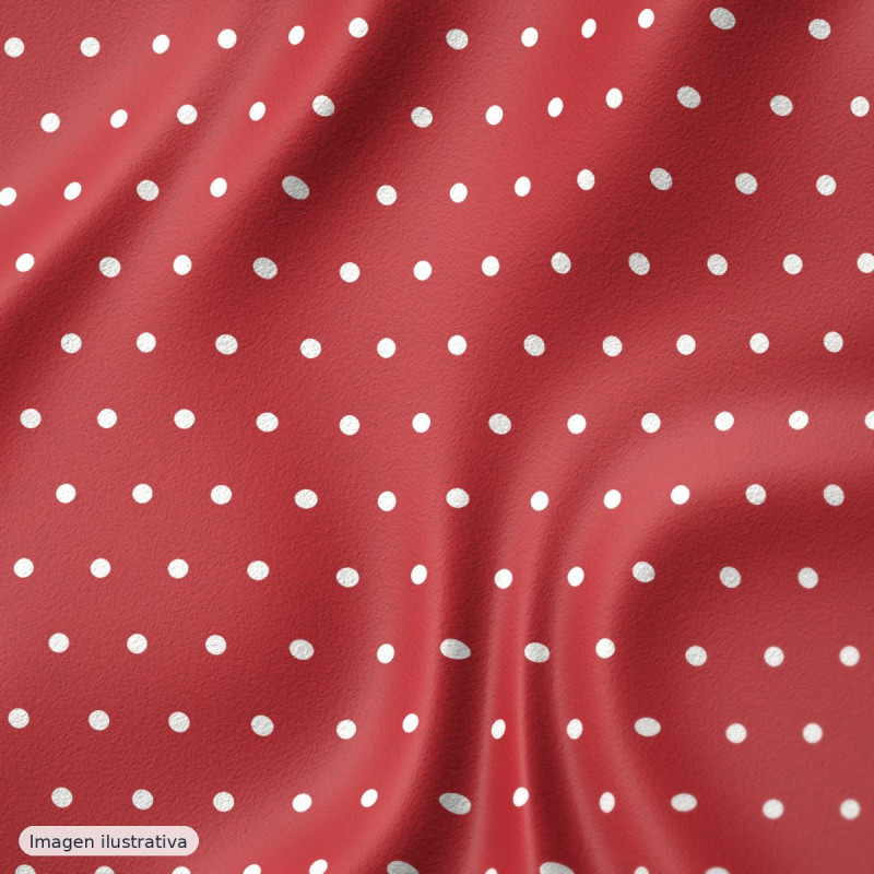Koshibo rojo flocado lunar rojo — 100% poliéster
