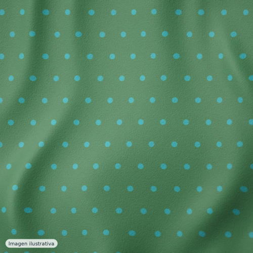Koshibo turquesa flocado lunar verde — 100% poliéster
