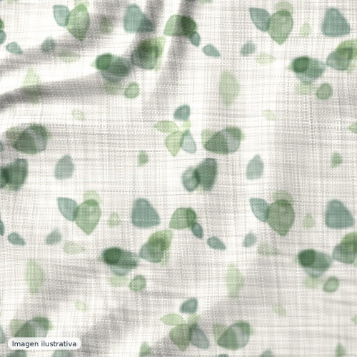 Lino estampado acuarela verde — 100% lino