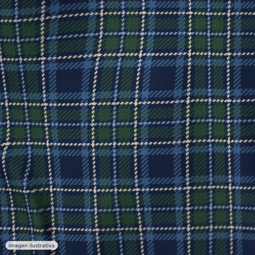 Loden de lana a cuadros azul marino — 60% lana