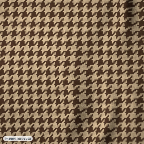 Loden de lana pata de gallo beige y marrón — 60% lana