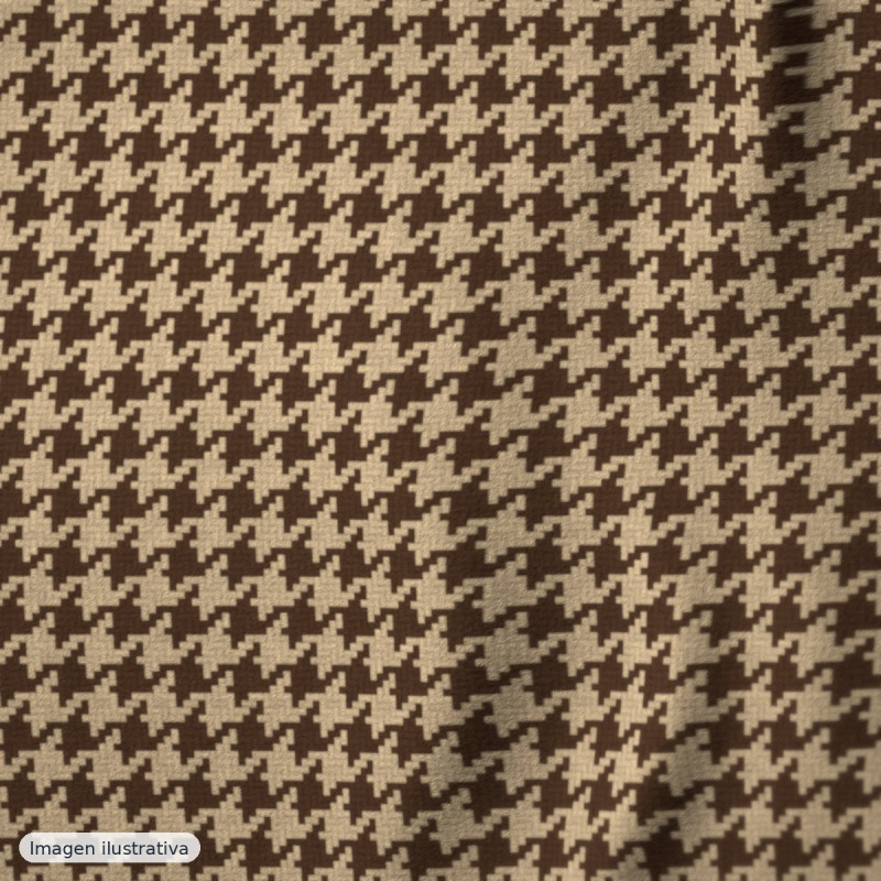 Loden de lana pata de gallo beige y marrón — 60% lana