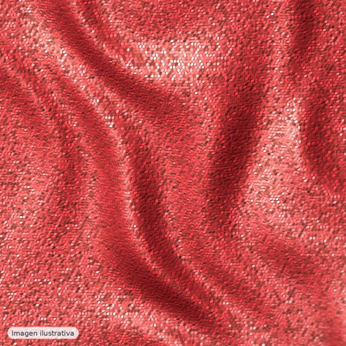 Paillette pedrería rojo bordado en gasa seda natural