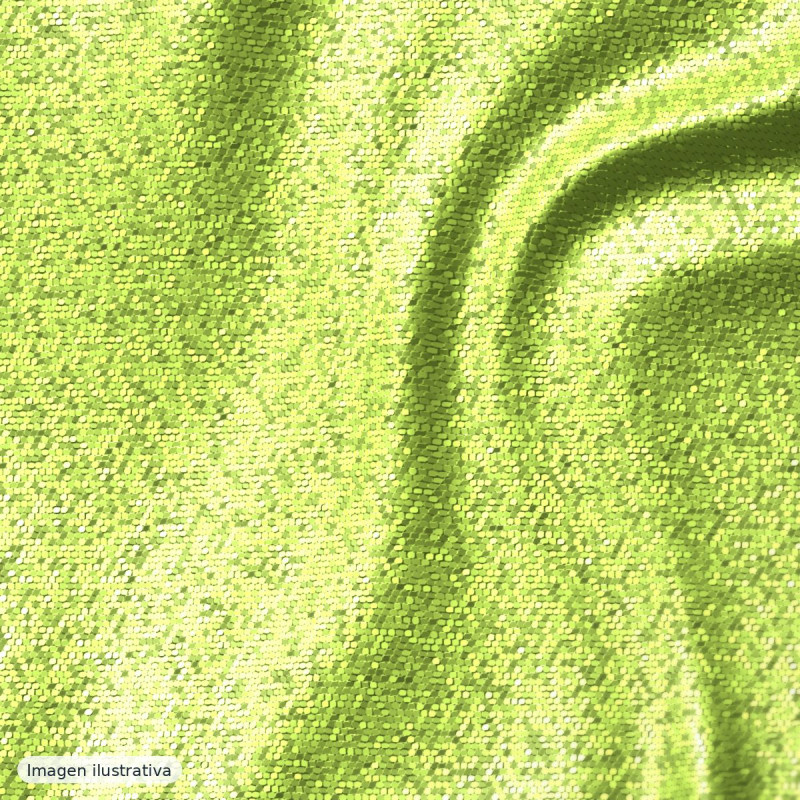 Paillette pedrería verde lima — 100% poliéster