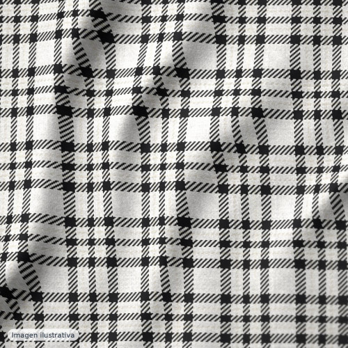 Pelo sintético cuadros chess blanco negro — 100% poliéster