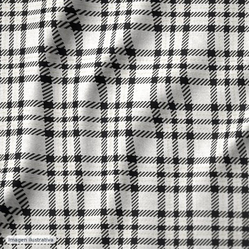 Pelo sintético cuadros chess blanco negro — 100% poliéster