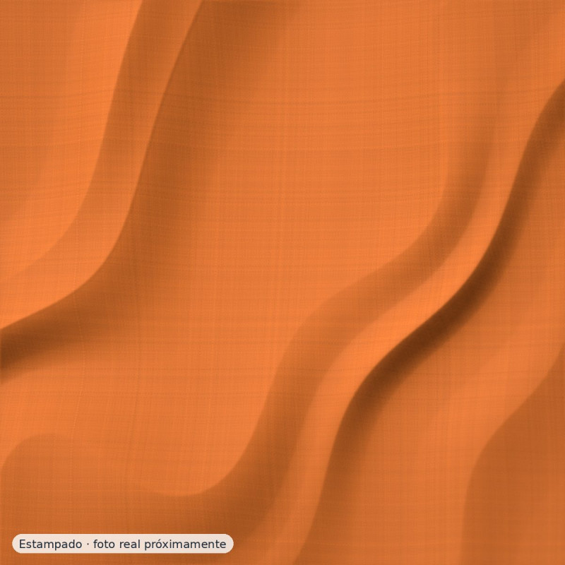 Percal estampado Nairobi naranja azul claro — 100% algodón