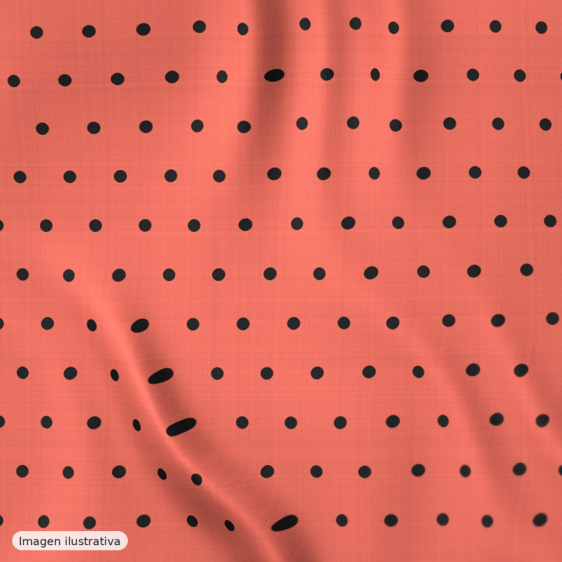 Polytecno elástico lunar negro fondo coral — 97% poliéster