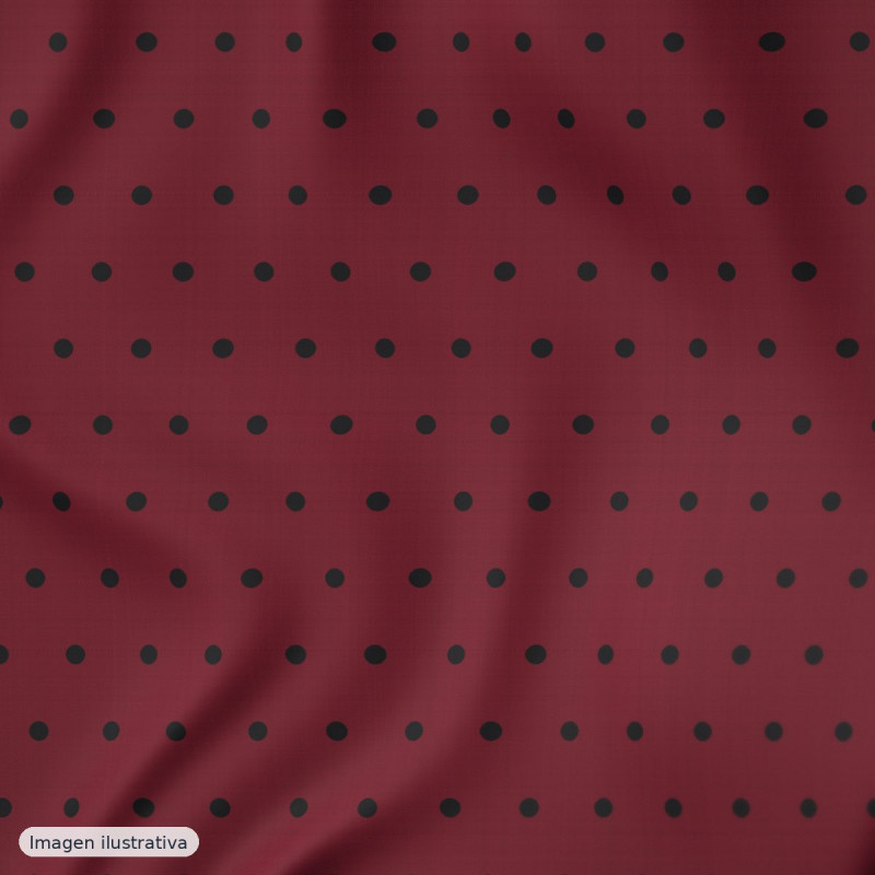 Polytecno elástico lunar negro fondo granate — 97% poliéster