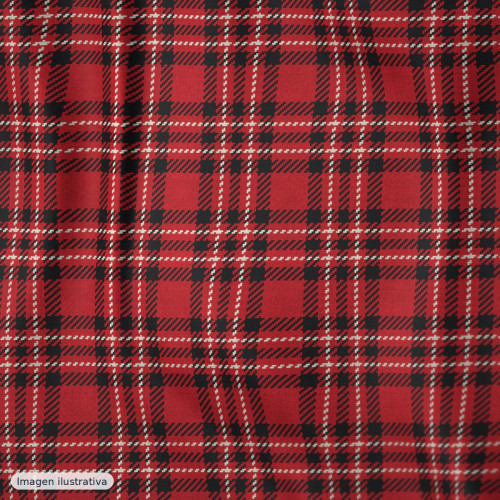 Popelín algodón cuadros mini rojo — 100% algodón