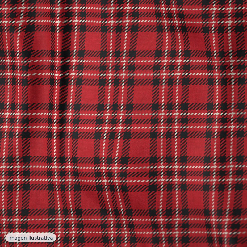 Popelín algodón cuadros mini rojo — 100% algodón