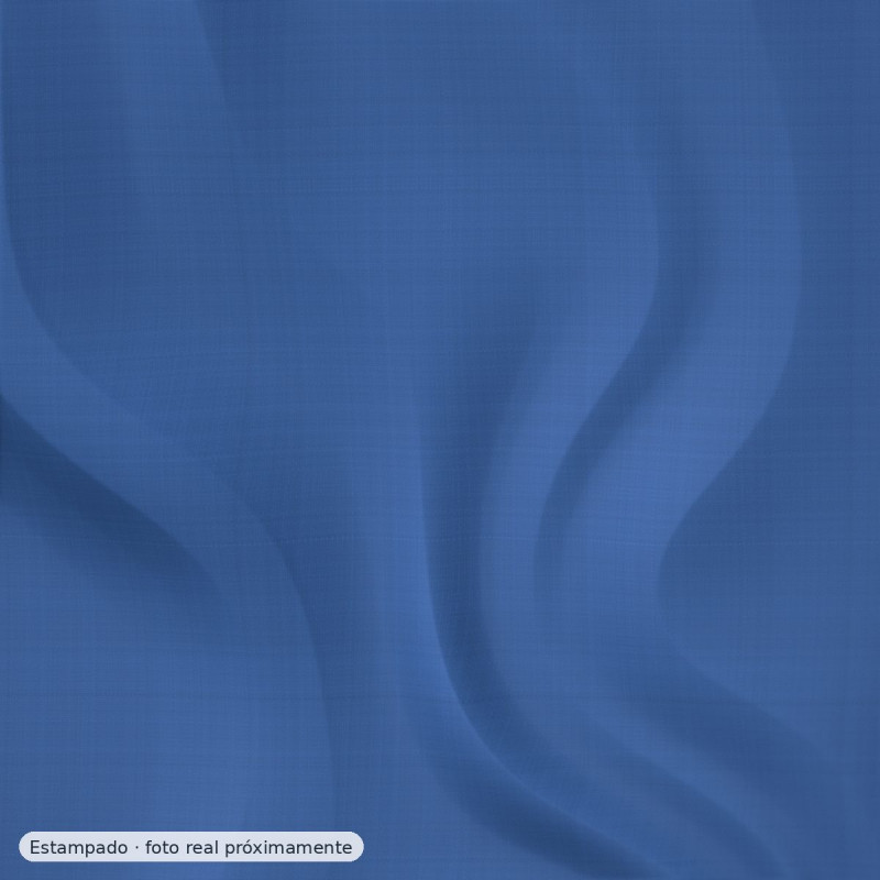 Popelín algodón estampado abanicos azul — 100% algodón