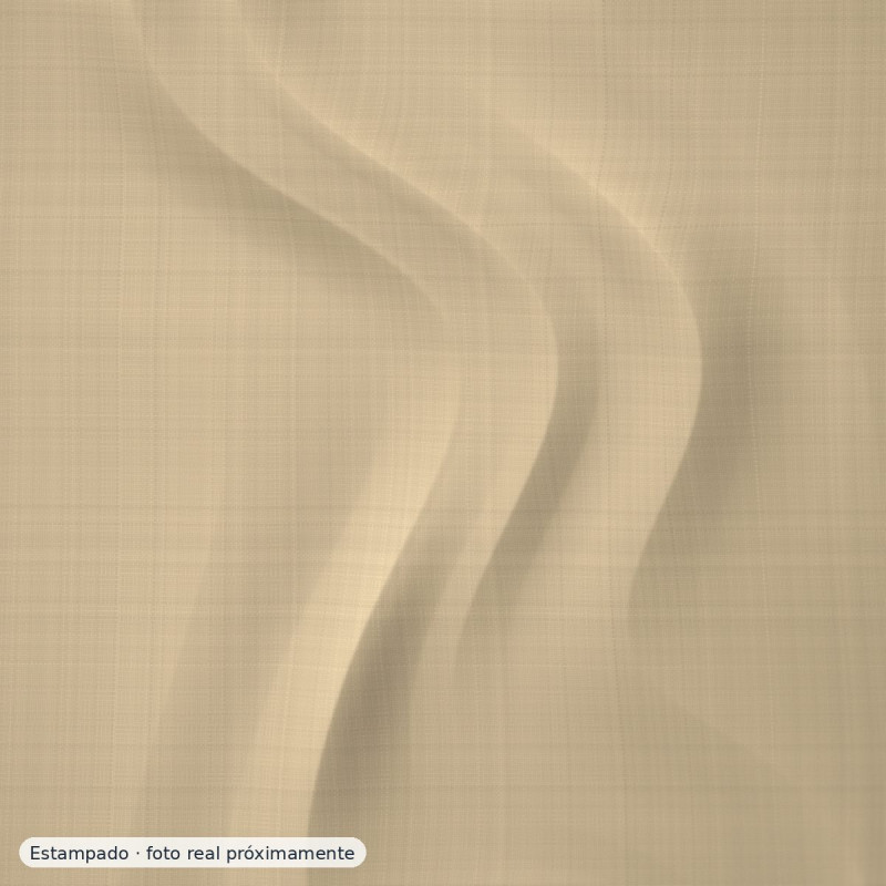 Popelín algodón estampado abanicos beige — 100% algodón
