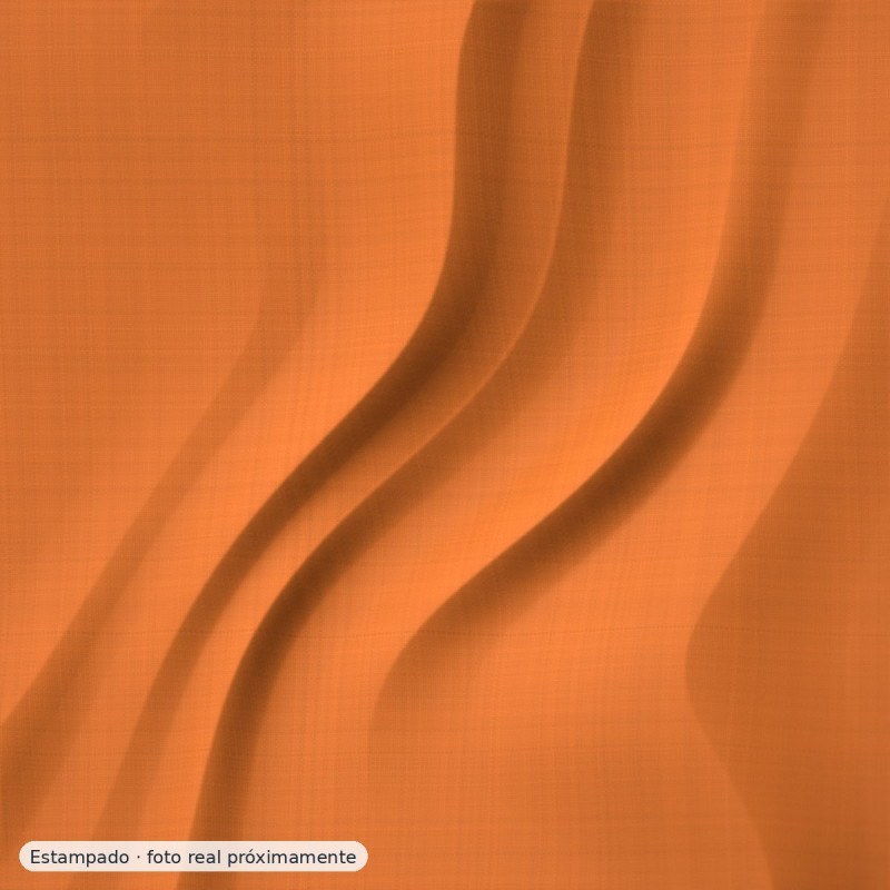 Popelín algodón estampado abanicos naranja — 100% algodón