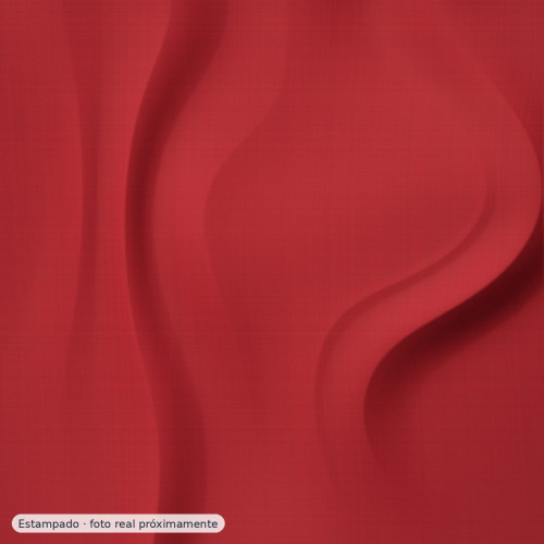 Popelín algodón estampado abanicos rojo coral — 100% algodón