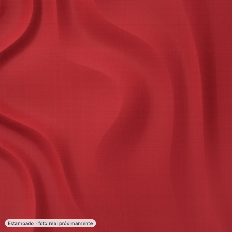 Popelín algodón orgánico estampado ramilletes rojos — 100% algodón