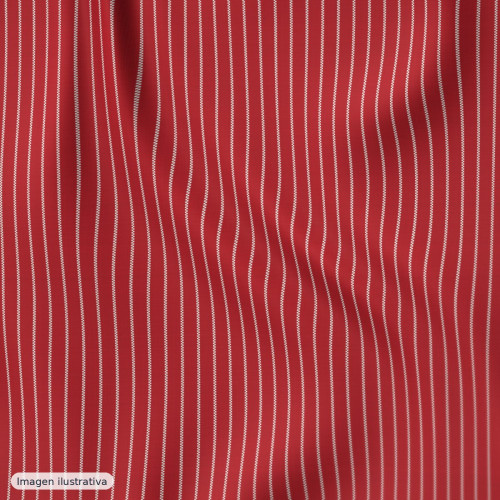 Popelín algodón orgánico milrayas rojo y blanco — 100% algodón