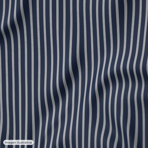 Punto canalé rayas azul marino — 95% algodón