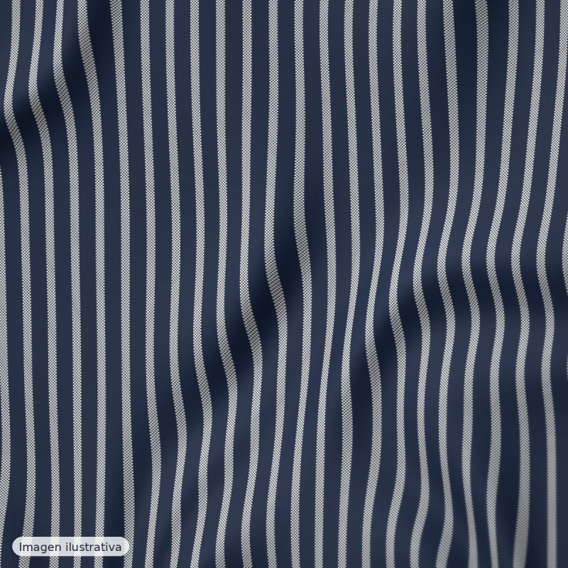 Punto canalé rayas azul marino — 95% algodón