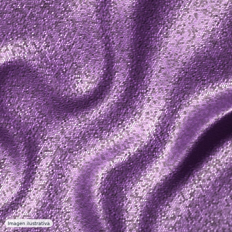 Punto de terciopelo morado con lentejuelas doradas — 100% poliéster