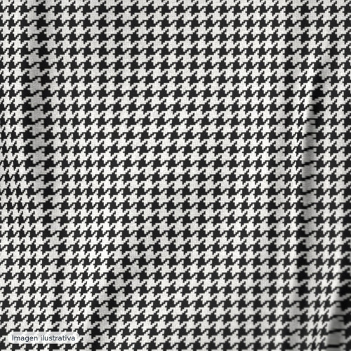 Punto jacquard pata de gallo y cuadros negro y blanco — 98% poliéster