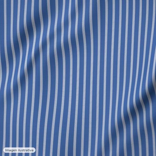 Rayas azul claro pequeño 4mm — 65% poliéster