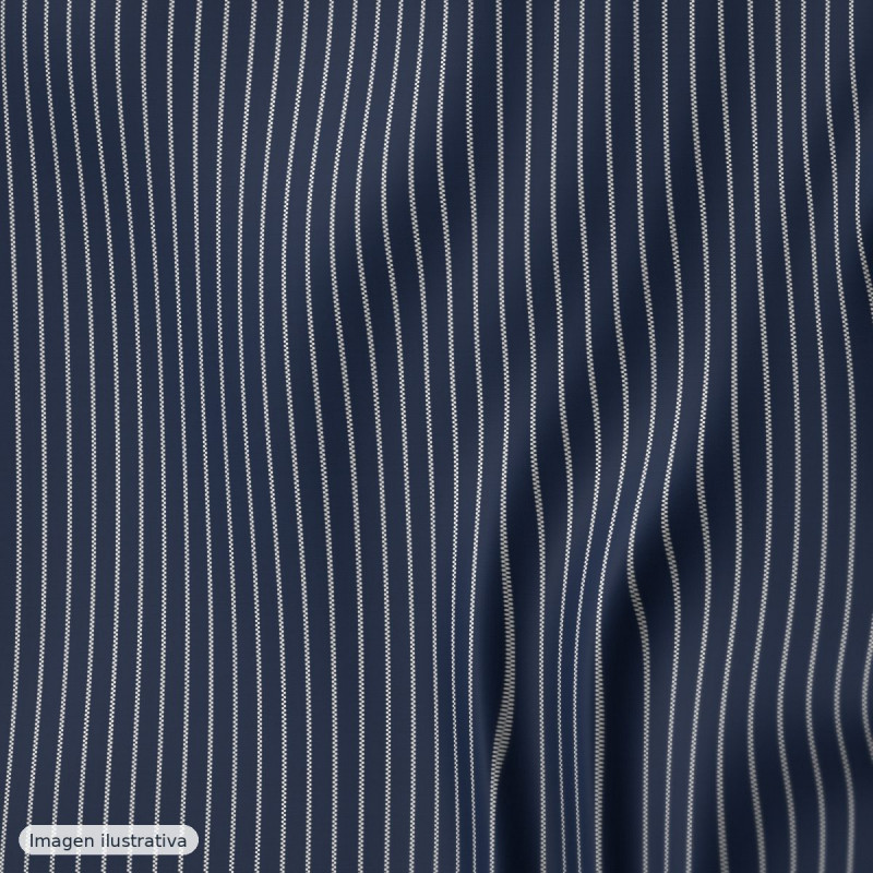 Rayas azul marino mini 2mm — 65% poliéster