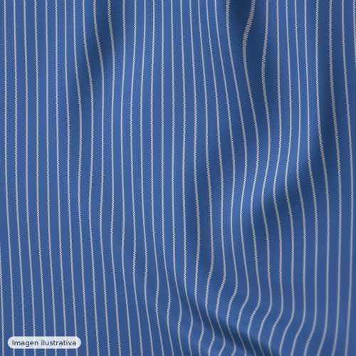 Rayas azul mini 2mm — 65% poliéster