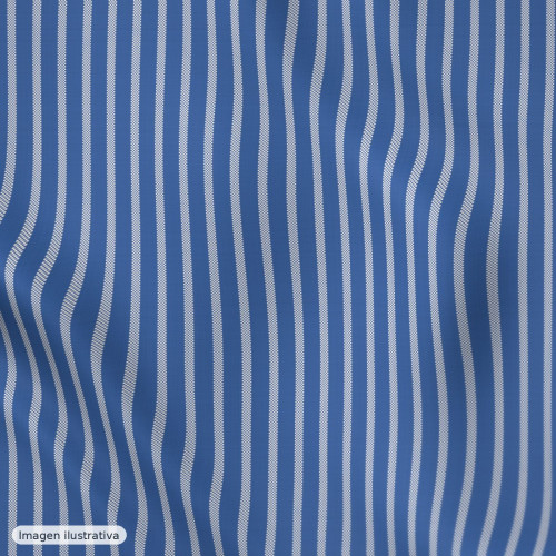 Rayas azul pequeño 4mm — 65% poliéster
