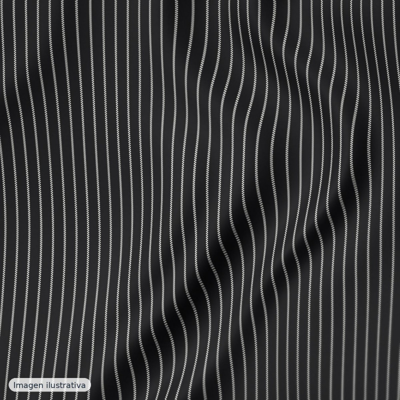Rayas negro mini 2mm — 65% poliéster