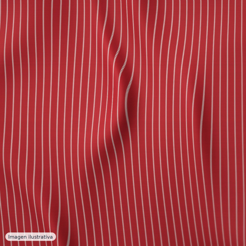Rayas rojo mini 2mm — 65% poliéster