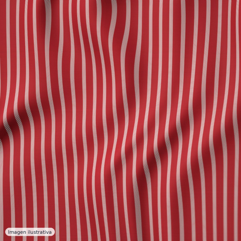 Rayas rojo pequeño 4mm — 65% poliéster