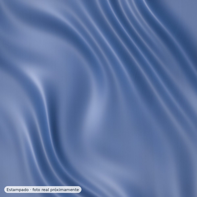 Satén estampado abstracto floral azules — 100% poliéster