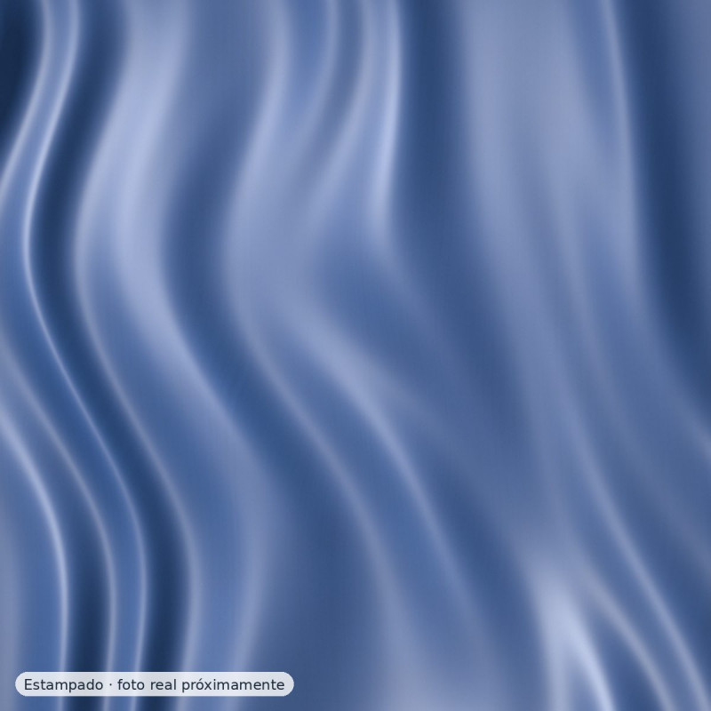 Satén estampado Riga azul — 100% poliéster