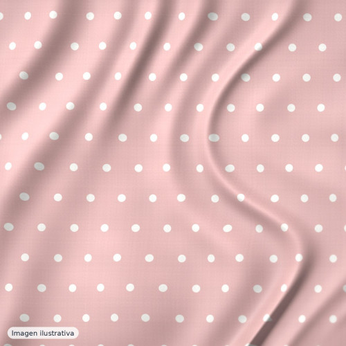 Saten licra lunares fondo rosa palo — 95% poliéster Saten licra lunares fondo rosa palo — 95% poliéster