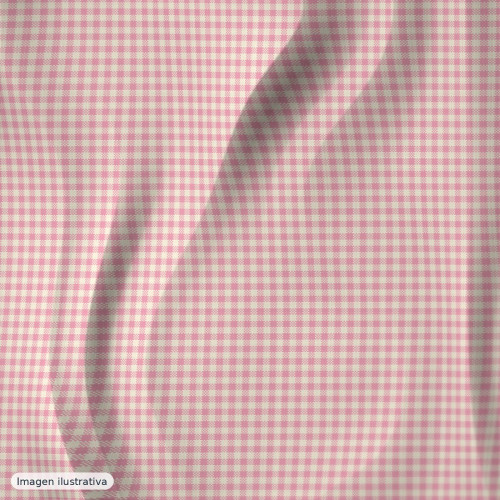 Seersucker cuadritos vichy rosa crudo — 60% algodón