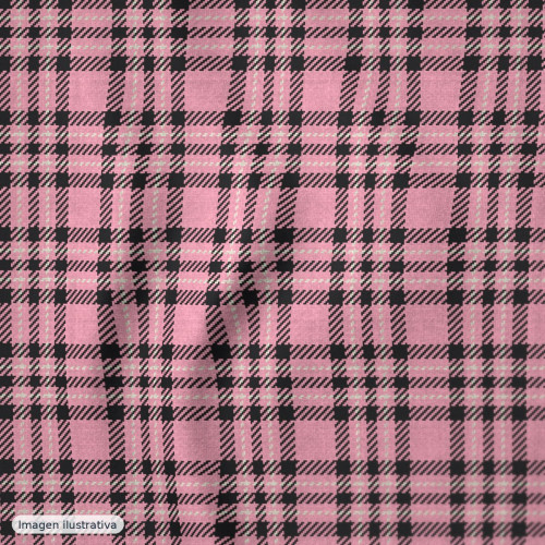 Seersucker cuadros rosa intenso — 65% algodón Seersucker cuadros rosa intenso — 65% algodón