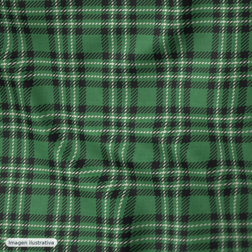 Seersucker cuadros verde claro — 65% algodón Seersucker cuadros verde claro — 65% algodón
