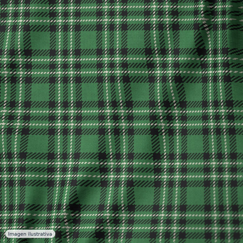 Seersucker cuadros verde suave — 65% algodón