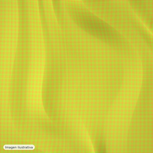 Seersucker cuadros vichy mini amarillo fluor — 60% algodón