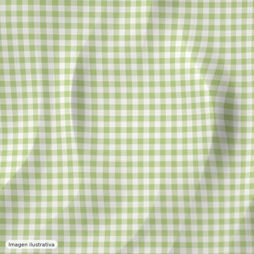 Seersucker cuadros vichy verde pistacho — 60% algodón