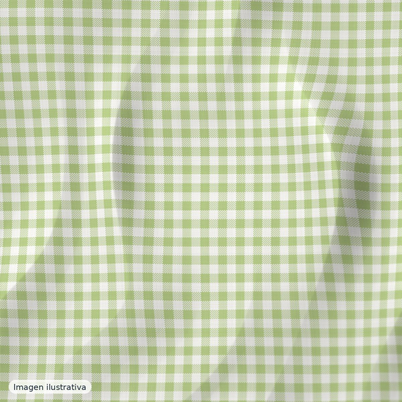 Seersucker cuadros vichy verde pistacho — 60% algodón