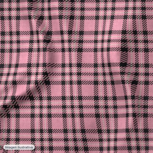 Seersucker Tencel cuadros maxi rosa — 78% poliéster