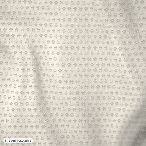 Tul bordado 3d cenefa blanco natural — 60% algodón