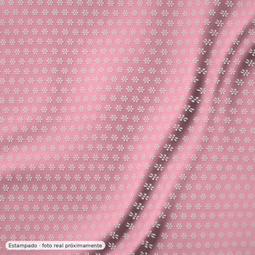 Tul bordado en flor 3d rosa nude — 100% poliéster