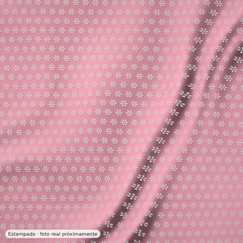 Tul bordado en flor 3d rosa nude — 100% poliéster